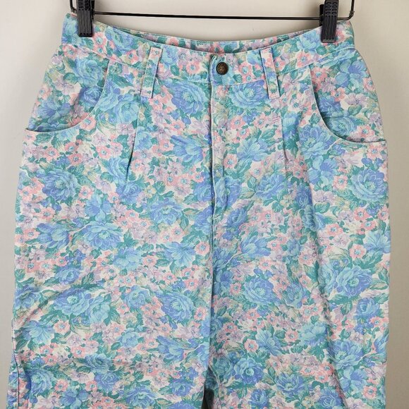 Vintage Hunt Club Floral High Rise Pleated Trouser Pants sz 12 - Picture 3 of 10